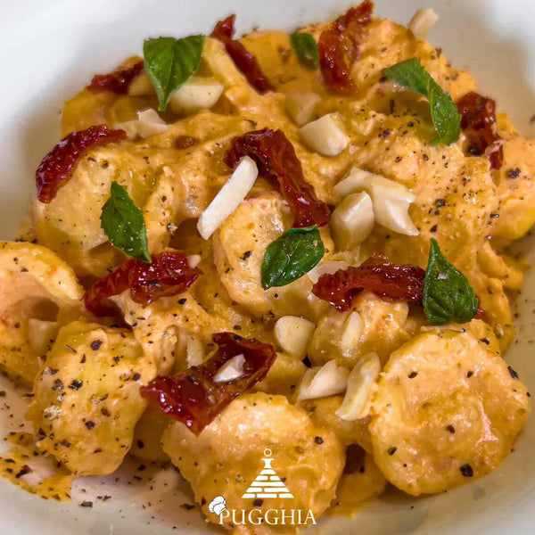 Orecchiette al Pesto di Pomodori Secchi, Ricotta e Mandorle
