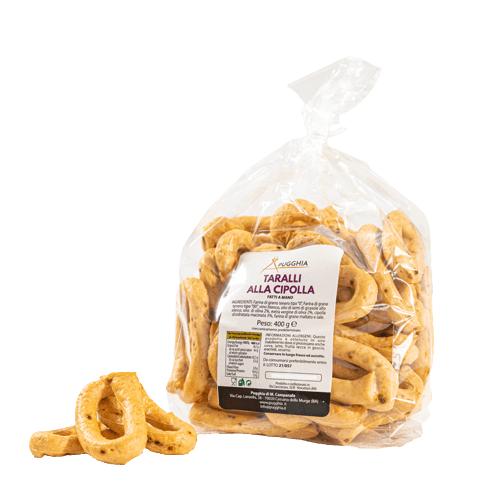 Taralli Pugliesi alla Cipolla da 400 g. - Pugghia